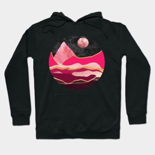 Pink glitter abstract mountain landscape Hoodie